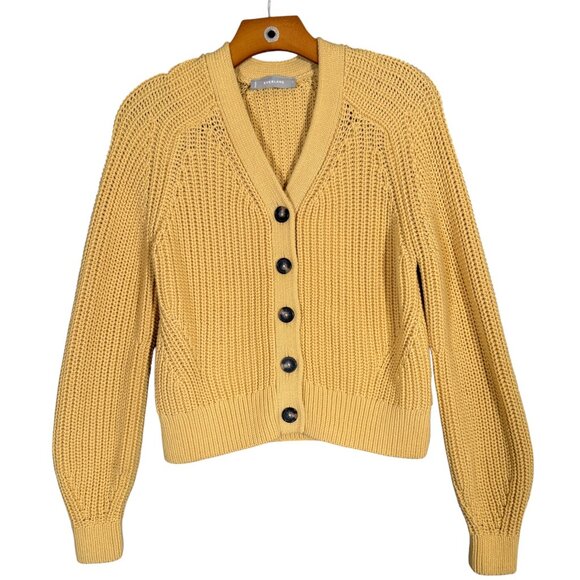 Everlane Sweaters - Everlane The Cotton Texture Cardigan Knit Chunky Knit Yellow S